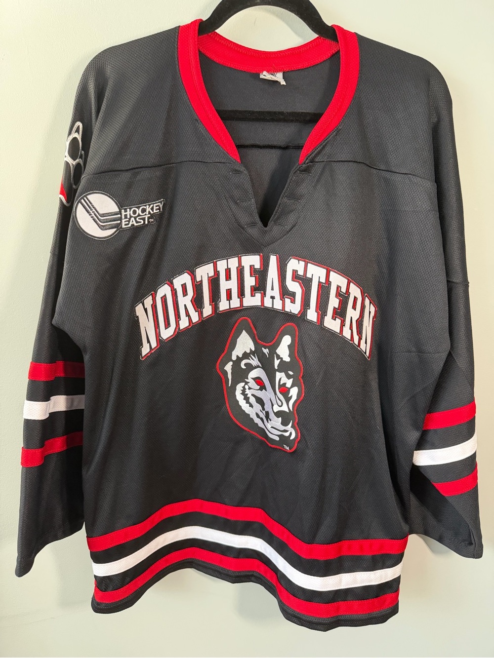 O'Neill Black, Red & White Northeastern Hockey Jersey